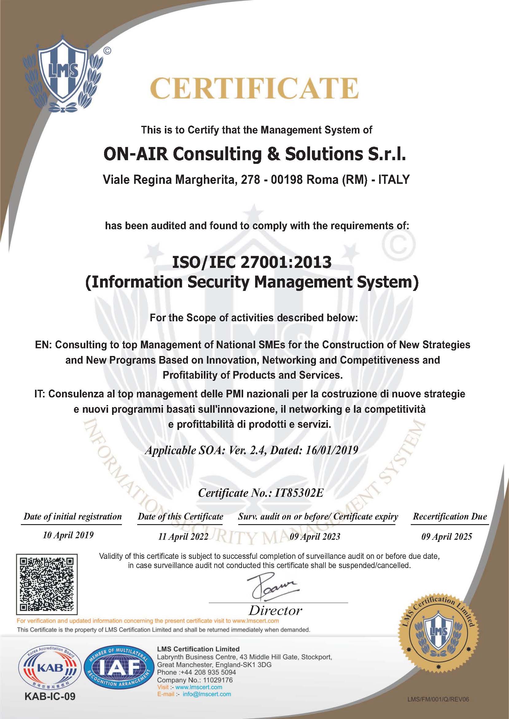 ISO/IEC 27001:2013